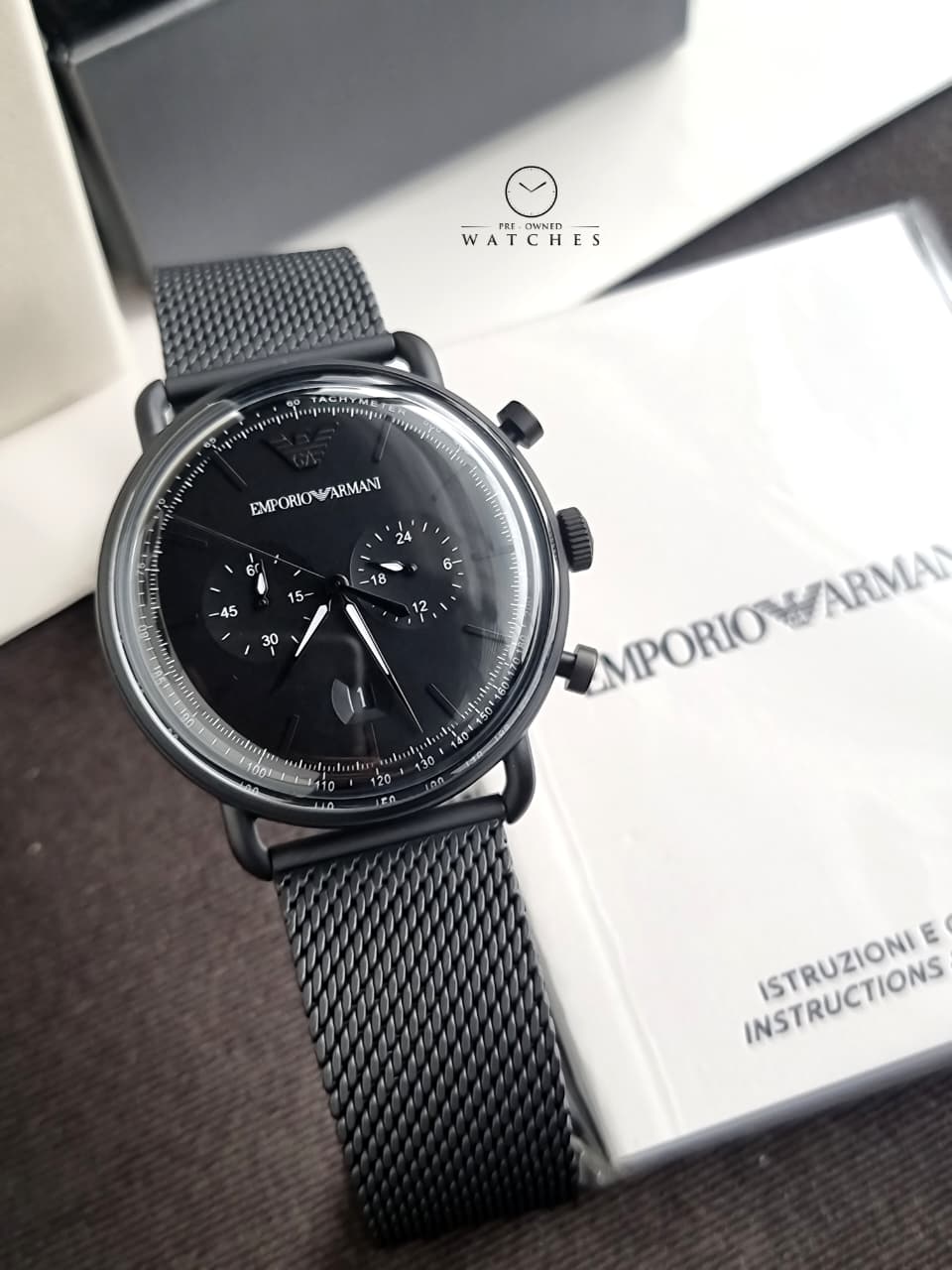Emporio Armani Aviator Chronograph Quartz Black Dial Men's Watch AR11264