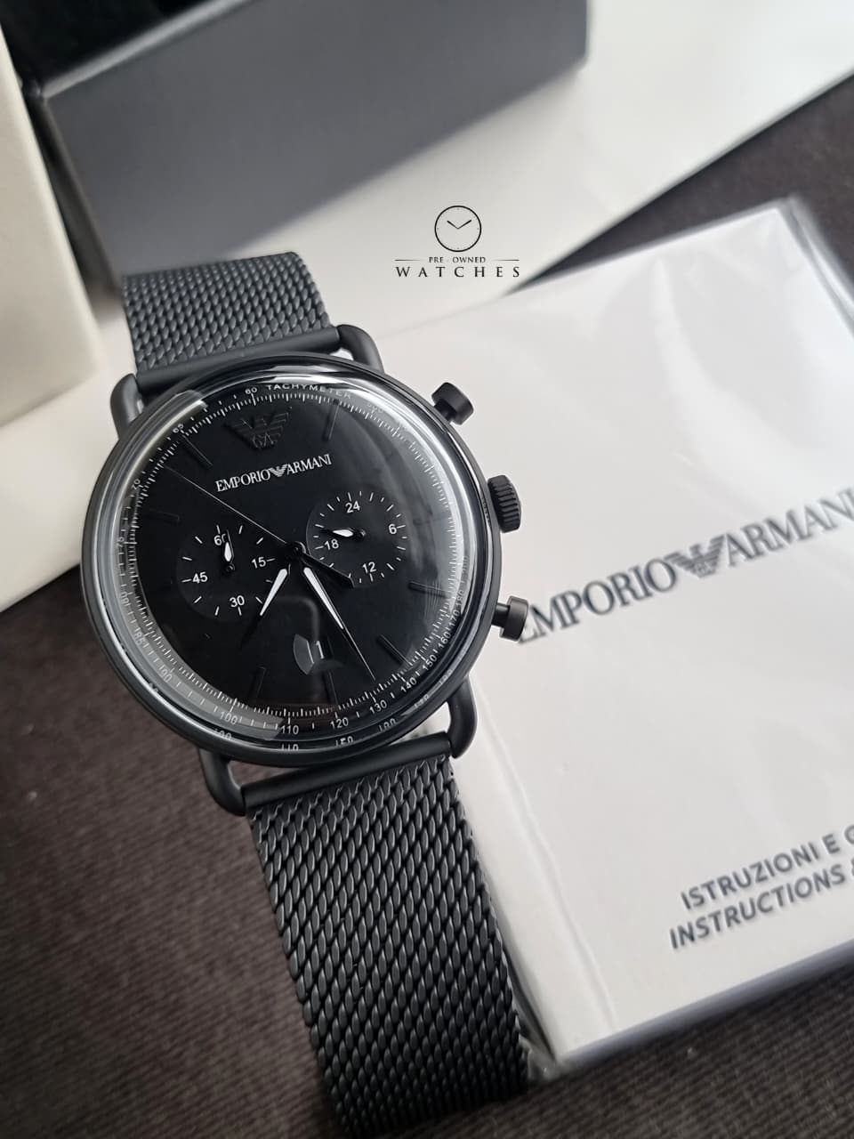Emporio Armani Aviator Chronograph Quartz Black Dial Men's Watch AR11264