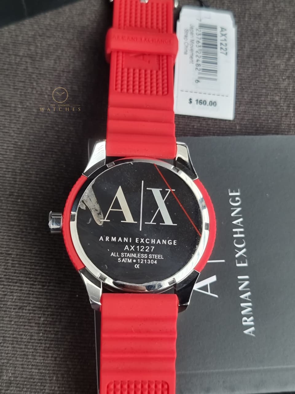 Armani Exchange Men’s Silicone Strap Black Dial 47mm Watch AX1227
