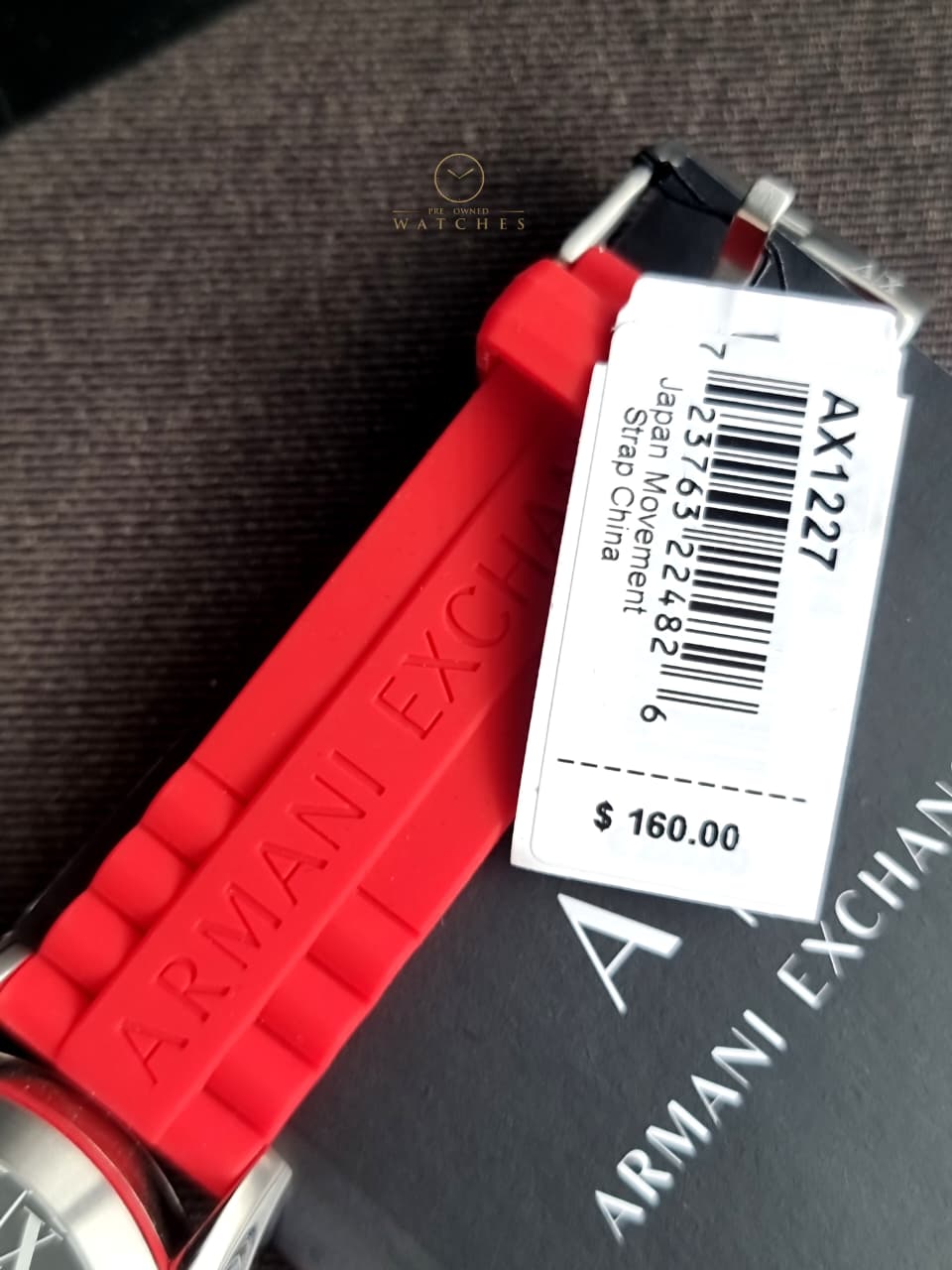 Armani Exchange Men’s Silicone Strap Black Dial 47mm Watch AX1227