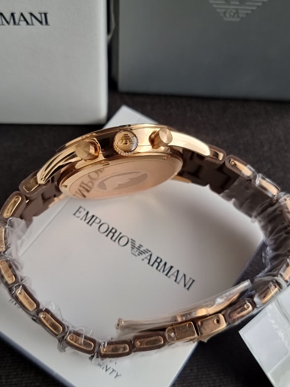 Emporio Armani Men’s Quartz Stainless Steel Brown Dial 43mm Watch AR5890