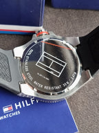 Tommy Hilfiger Men's 1791034 Stainless Steel Watch with Black Silicone Band