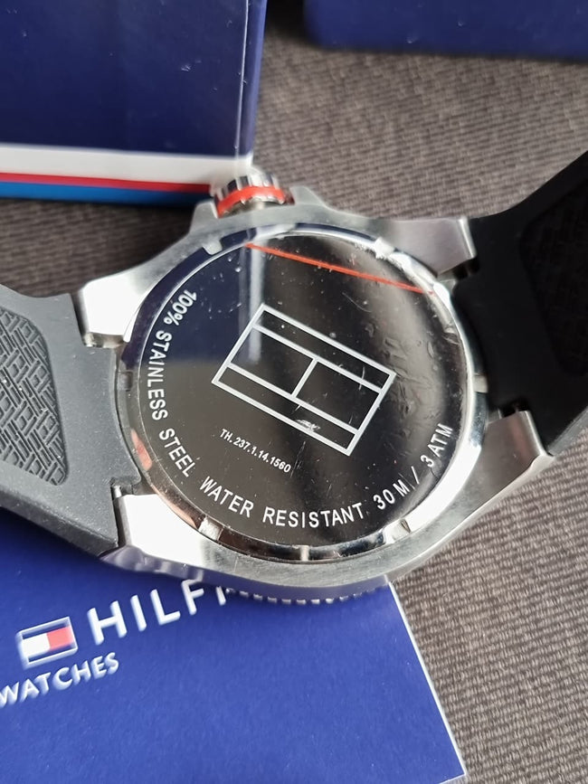 Tommy Hilfiger Men's 1791034 Stainless Steel Watch with Black Silicone Band Main Image