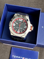 Tommy Hilfiger Men's 1791034 Stainless Steel Watch with Black Silicone Band