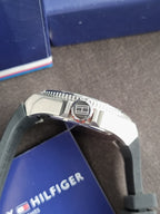 Tommy Hilfiger Men's 1791034 Stainless Steel Watch with Black Silicone Band