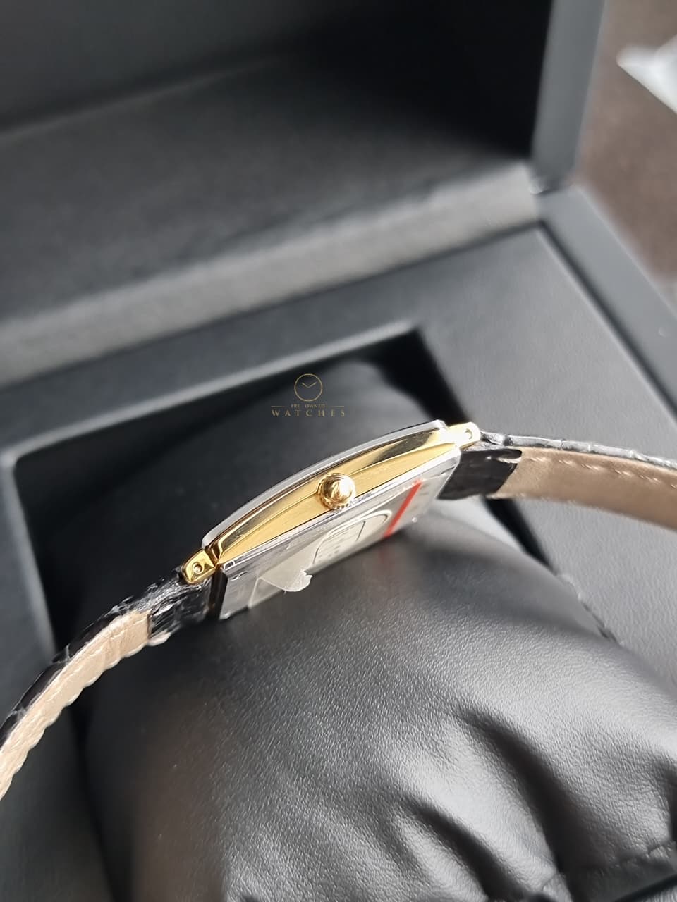 Rado Diastar Ladies Watch Black Dial Black Leather Strap Quartz Watch