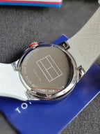 TOMMY HILFIGER Black Dial White Silicone Mens Watch 1790864