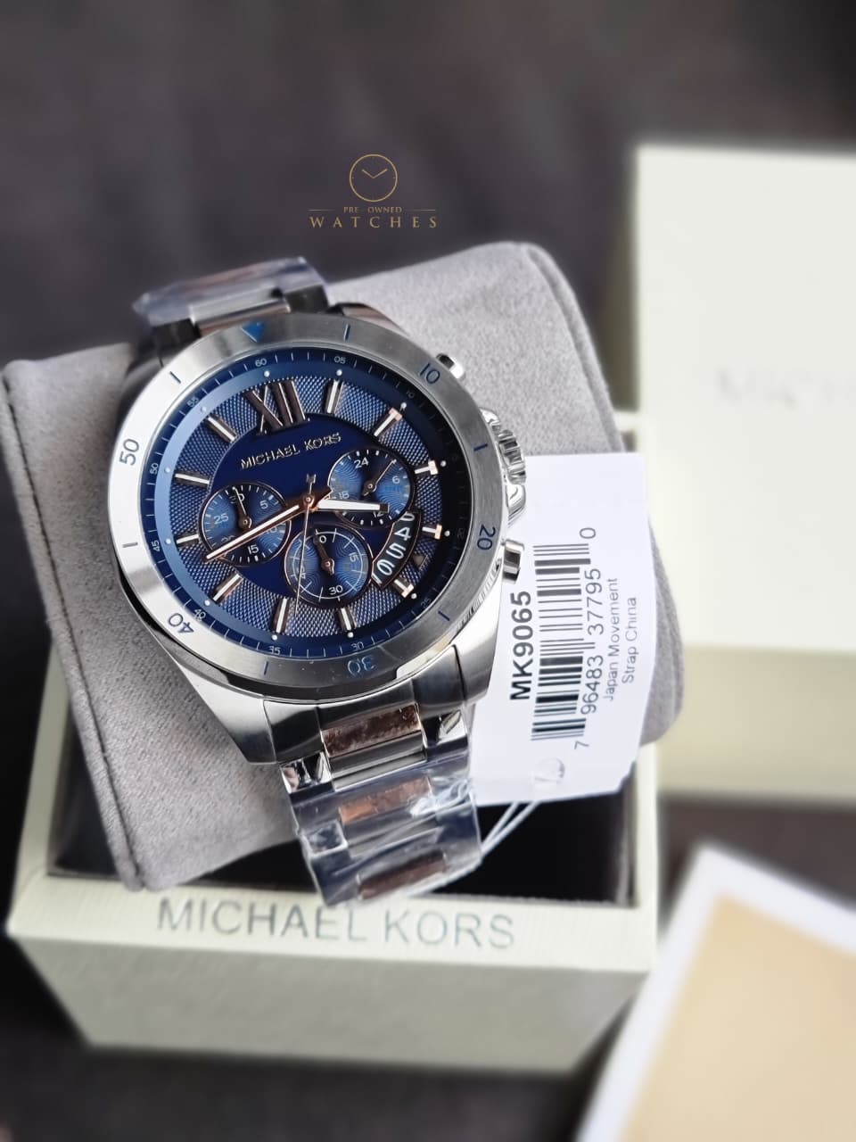 Michael Kors Men’s Quartz Two Tone Stainless Steel Blue Dial 45mm Watch MK9065