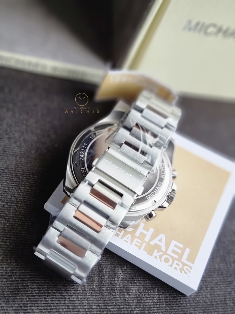 Michael Kors Men’s Quartz Two Tone Stainless Steel Blue Dial 45mm Watch MK9065