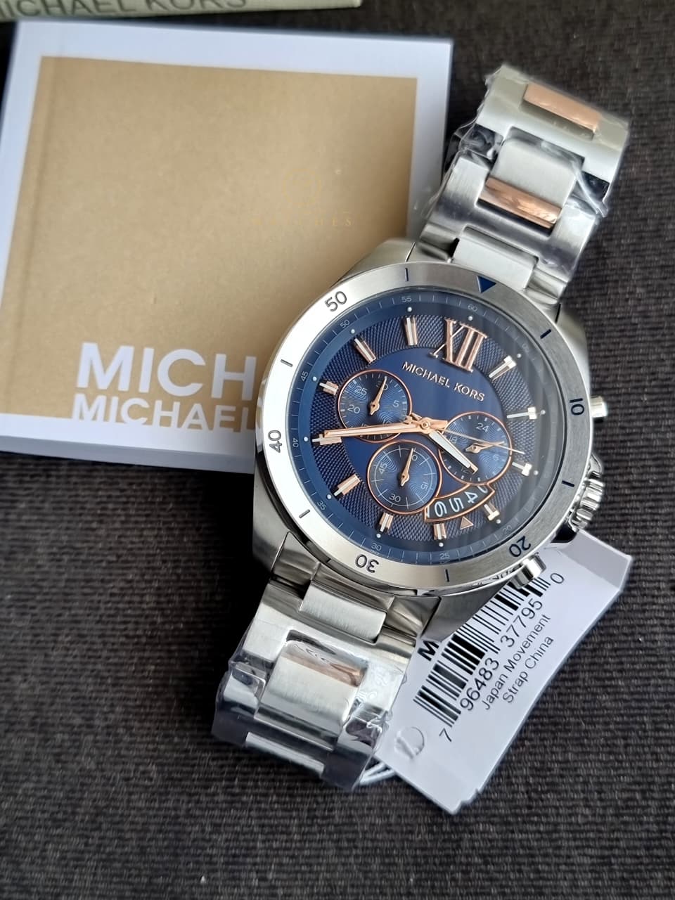 Michael Kors Men’s Quartz Two Tone Stainless Steel Blue Dial 45mm Watch MK9065