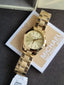 Michael Kors Women’s Analog Stainless Steel Gold Dial 42mm Watch MK3512