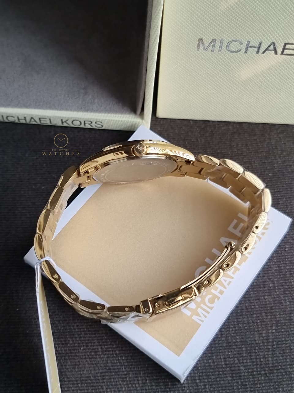 Michael Kors Women’s Analog Stainless Steel Gold Dial 42mm Watch MK3512