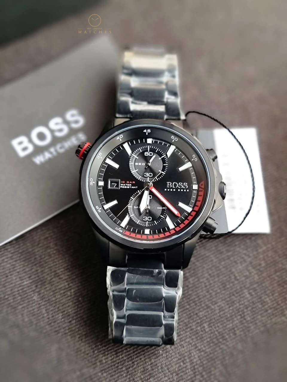 Hugo Boss Men’s Chronograph Quartz Stainless Steel Black Dial 46mm Watch 1513825