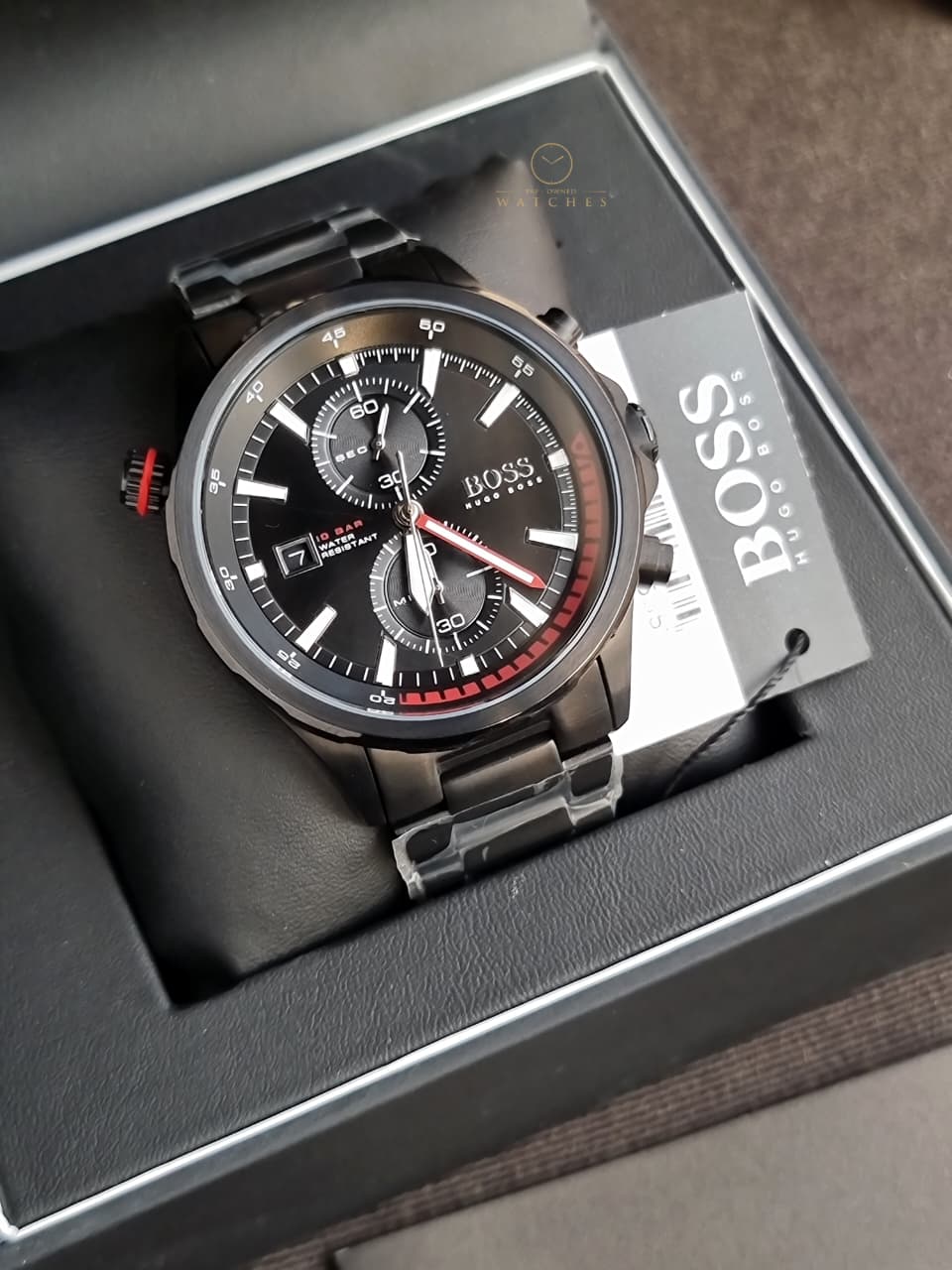 Hugo Boss Men’s Chronograph Quartz Stainless Steel Black Dial 46mm Watch 1513825