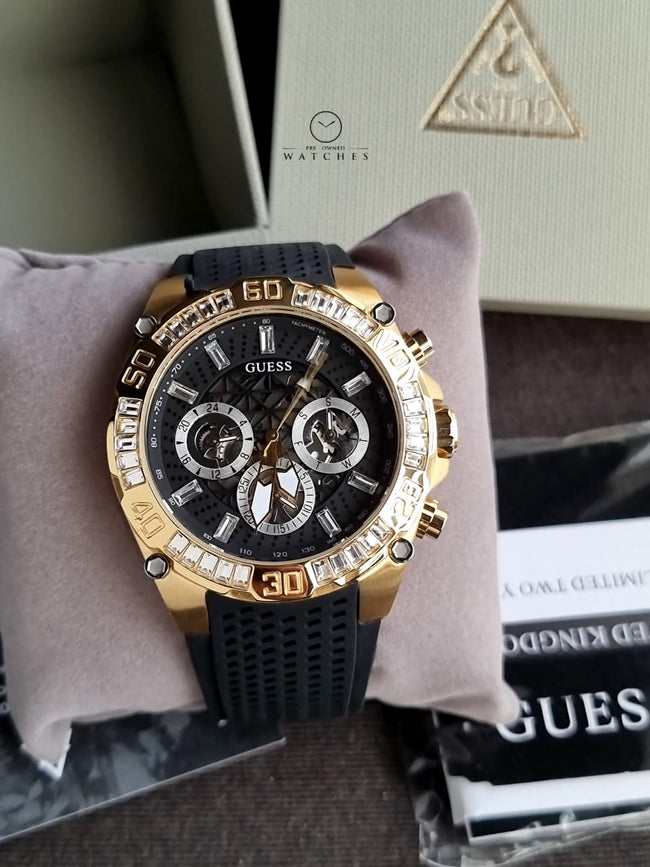 GUESS 46mm Multifunction Stainless Steel Watch GW0333G2 Hover Image
