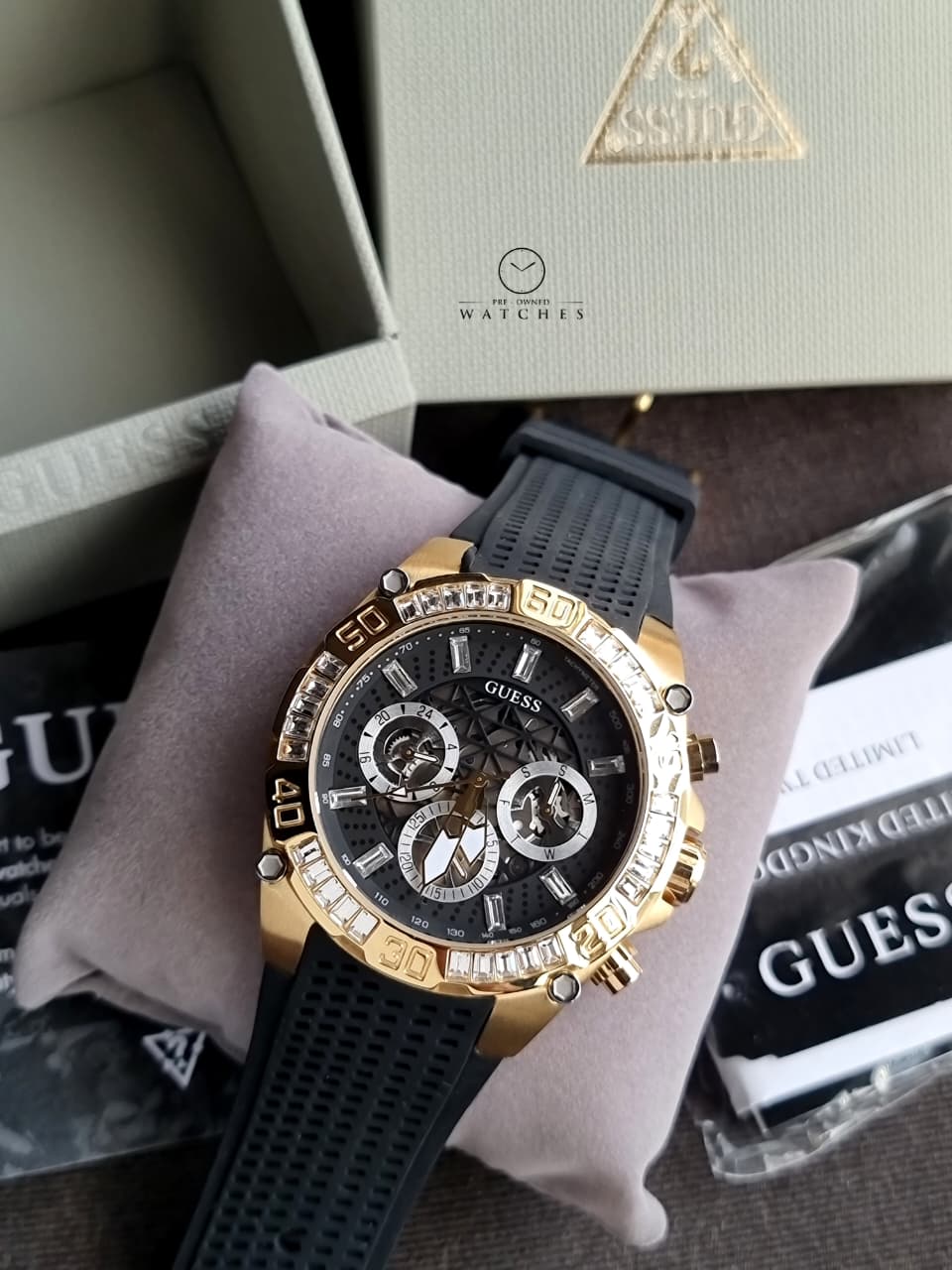 GUESS 46mm Multifunction Stainless Steel Watch GW0333G2