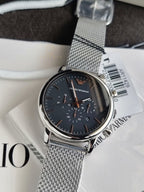 Emporio Armani Men’s Chronograph Quartz Stainless Steel Black Dial 46mm Watch AR11429