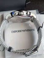 Emporio Armani Men’s Chronograph Quartz Stainless Steel Black Dial 46mm Watch AR11429