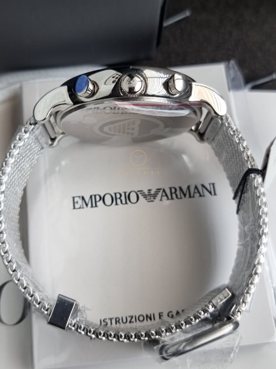 Emporio Armani Men’s Chronograph Quartz Stainless Steel Black Dial 46mm Watch AR11429