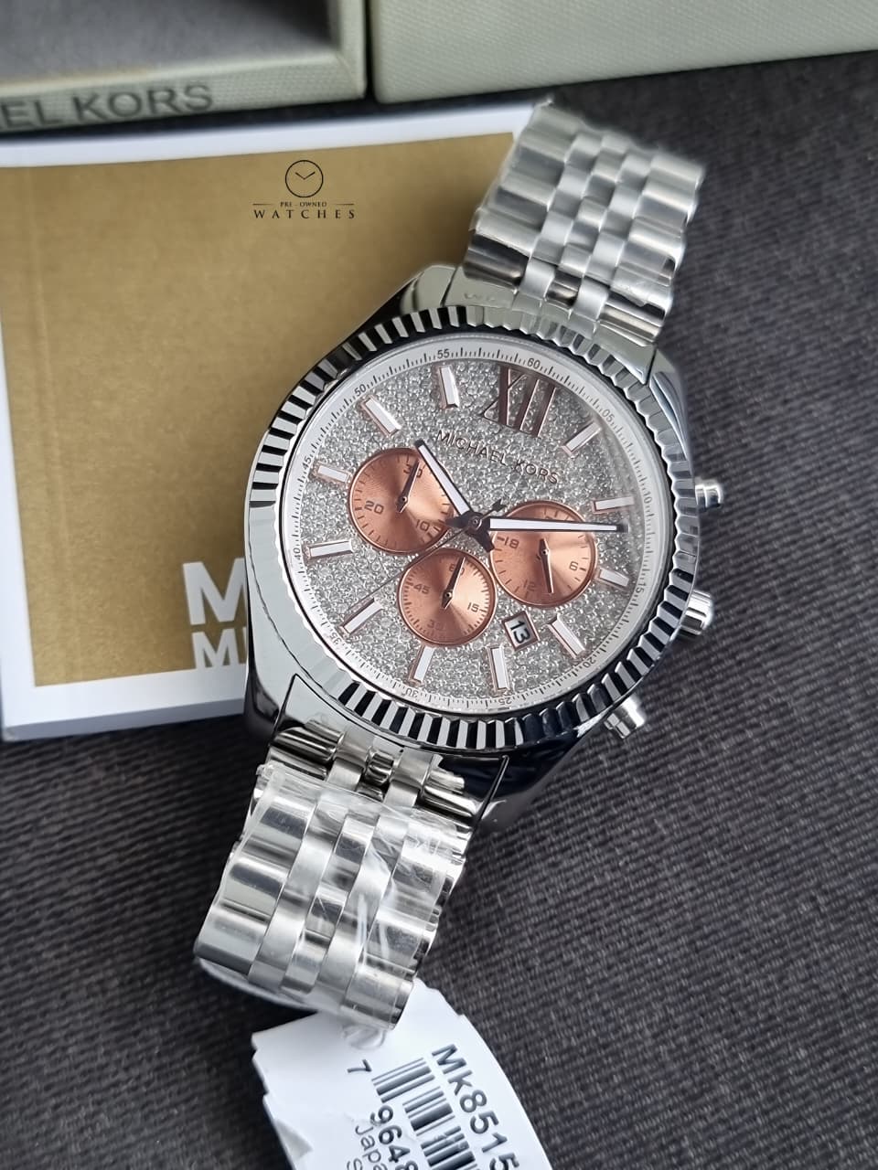 Michael Kors Men's Lexington Silver-Tone Watch MK8515