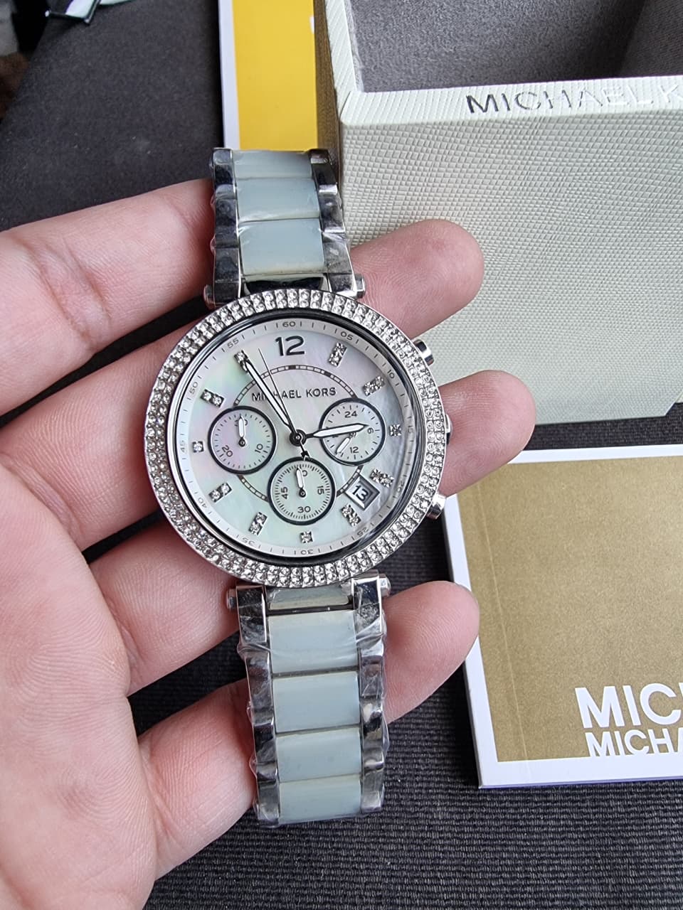 Michael Kors Women’s Quartz Stainless Steel Mother of Pearl Dial 39mm Watch MK6138