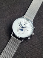 Haiqin Automatic White Dial Moon Phase 41mm Gents Watch