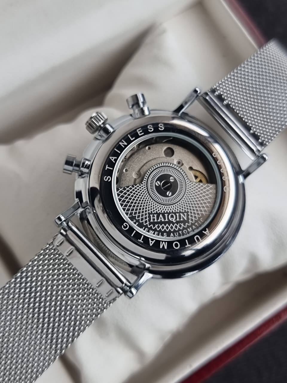 Haiqin Automatic White Dial Moon Phase 41mm Gents Watch