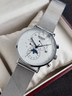 Haiqin Automatic White Dial Moon Phase 41mm Gents Watch