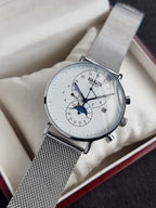 Haiqin Automatic White Dial Moon Phase 41mm Gents Watch