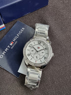 Tommy Hilfiger Women’s Quartz Silver Stainless Steel White Dial 40mm Watch 1781252