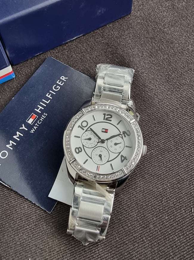 Tommy Hilfiger Women’s Quartz Silver Stainless Steel White Dial 40mm Watch 1781252 Main Image