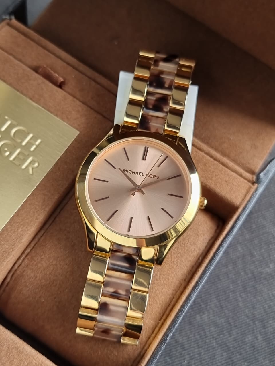Michael Kors Women's MK4301 - Slim Runway Rose Gold/Blush Tortoise Watch