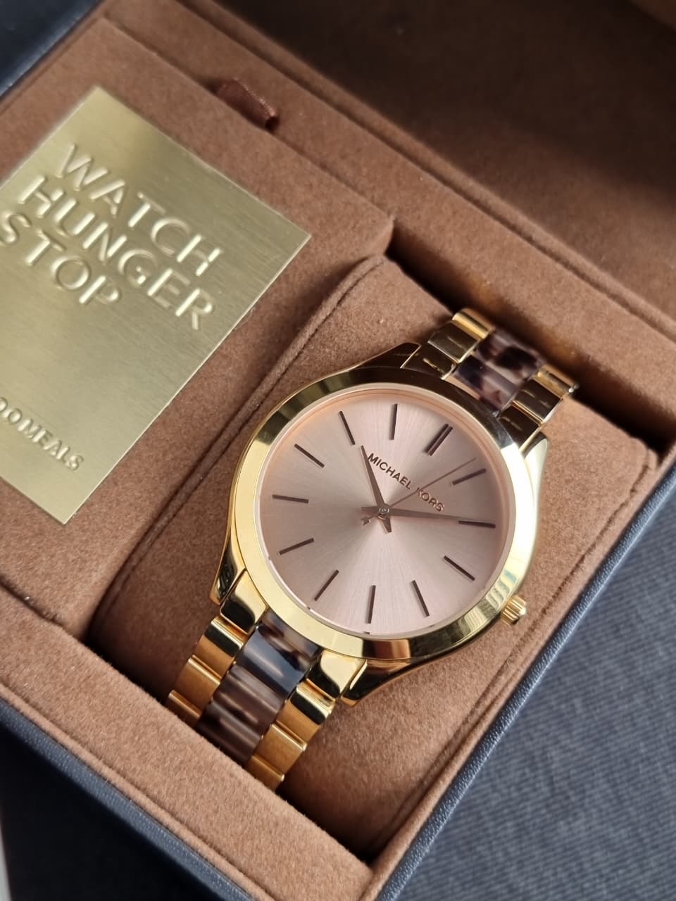 Michael Kors Women's MK4301 - Slim Runway Rose Gold/Blush Tortoise Watch