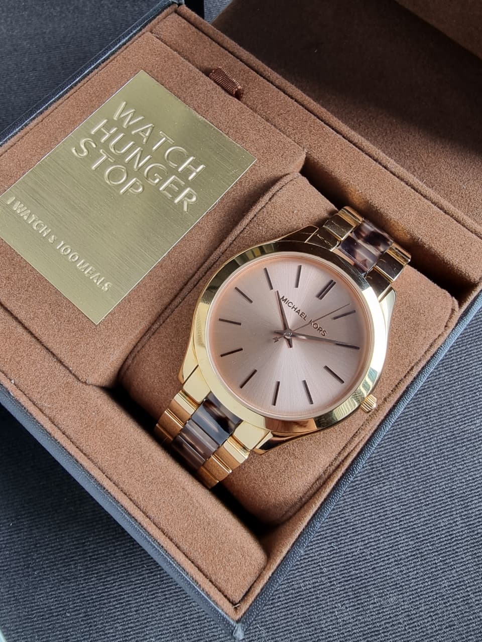 Michael Kors Women's MK4301 - Slim Runway Rose Gold/Blush Tortoise Watch