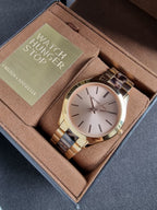 Michael Kors Women's MK4301 - Slim Runway Rose Gold/Blush Tortoise Watch