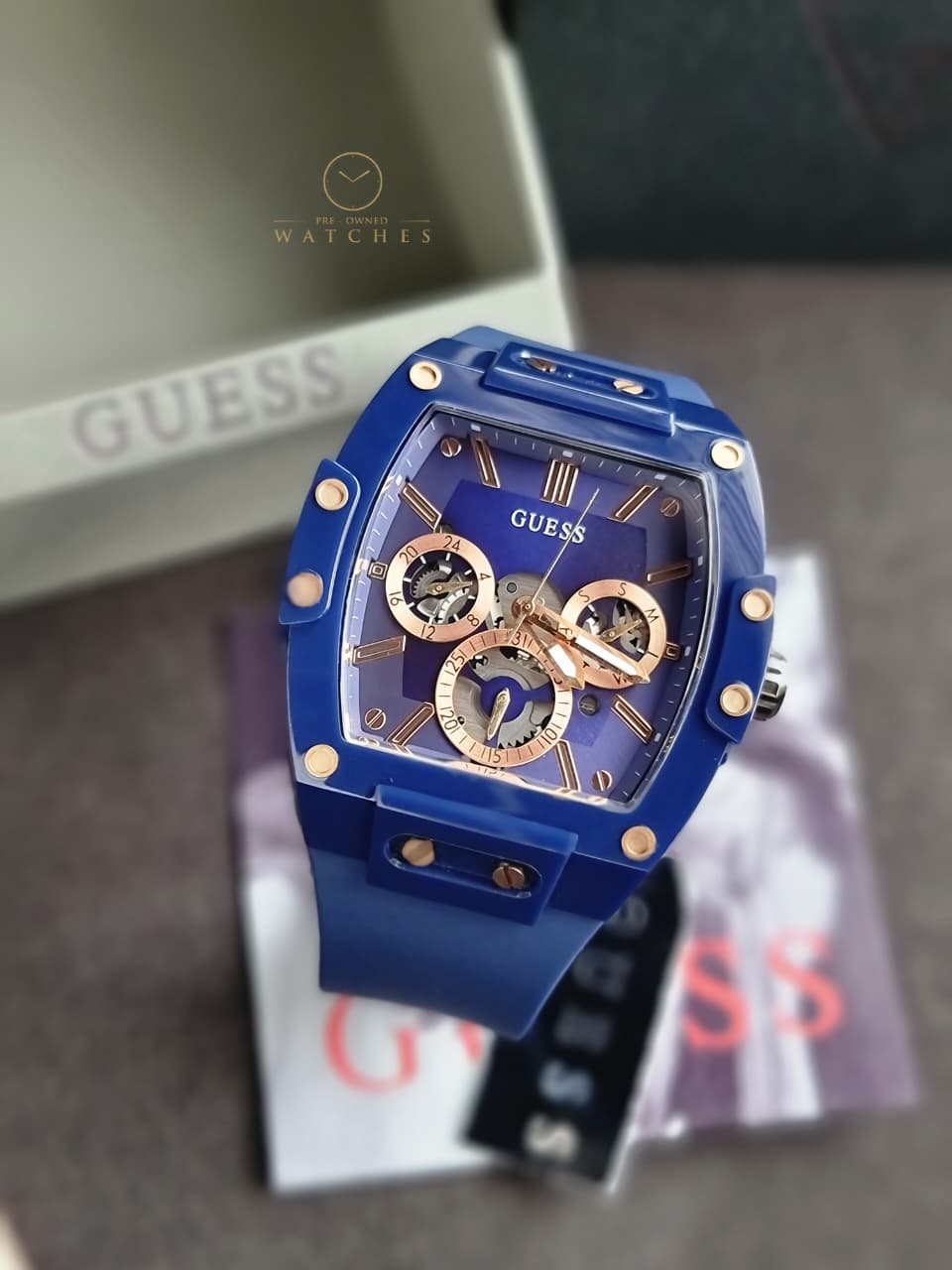 GUESS Analog Blue Dial Men's Watch-GW0203G7