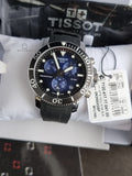 TISSOT Men’s Quartz Swiss Made Black Silicone Strap Blue Dial 45mm Watch T120.417.17.041.00