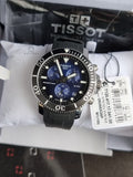 TISSOT Men’s Quartz Swiss Made Black Silicone Strap Blue Dial 45mm Watch T120.417.17.041.00