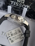 TISSOT Men’s Quartz Swiss Made Black Silicone Strap Blue Dial 45mm Watch T120.417.17.041.00