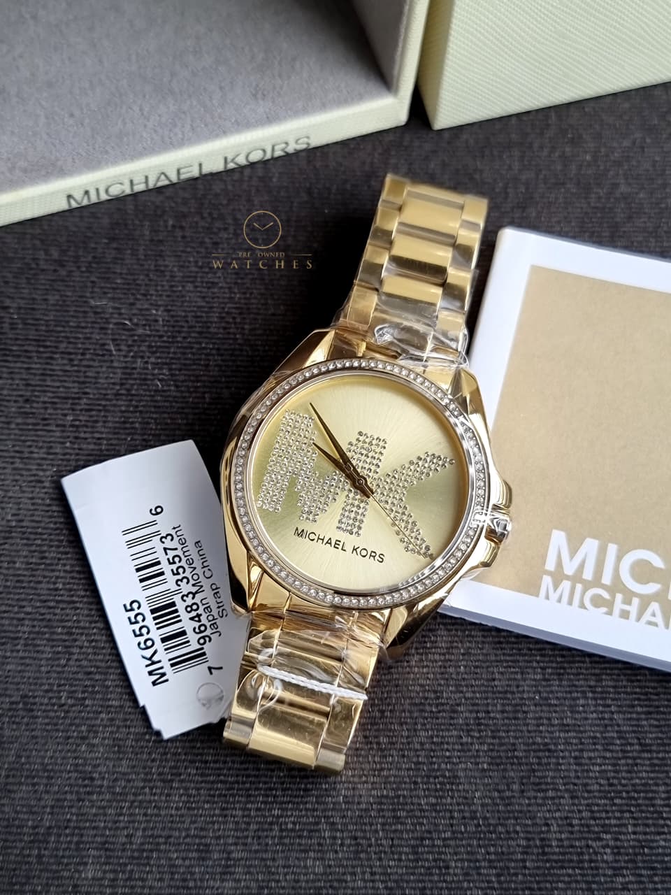 Michael Kors Women’s Quartz Stainless Steel Gold Dial 43mm Watch MK6555