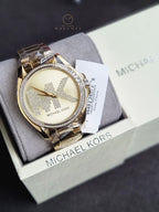 Michael Kors Women’s Quartz Stainless Steel Gold Dial 43mm Watch MK6555