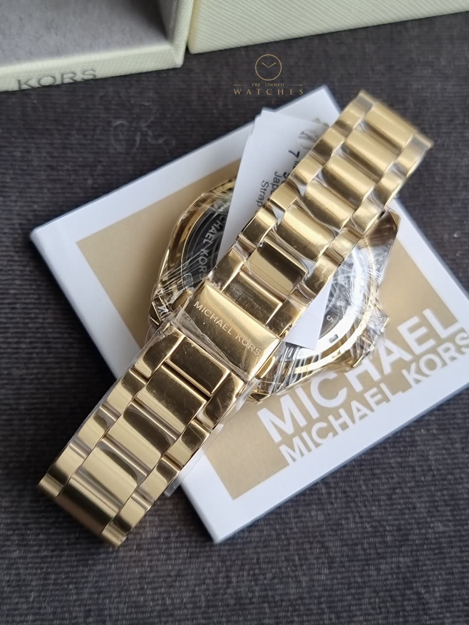 Michael Kors Women’s Quartz Stainless Steel Gold Dial 43mm Watch MK6555