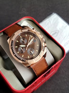 FOSSIL FS5857 MEN'S BRONSON CHRONOGRAPH MEDIUM BROWN ECO LEATHER WATCH