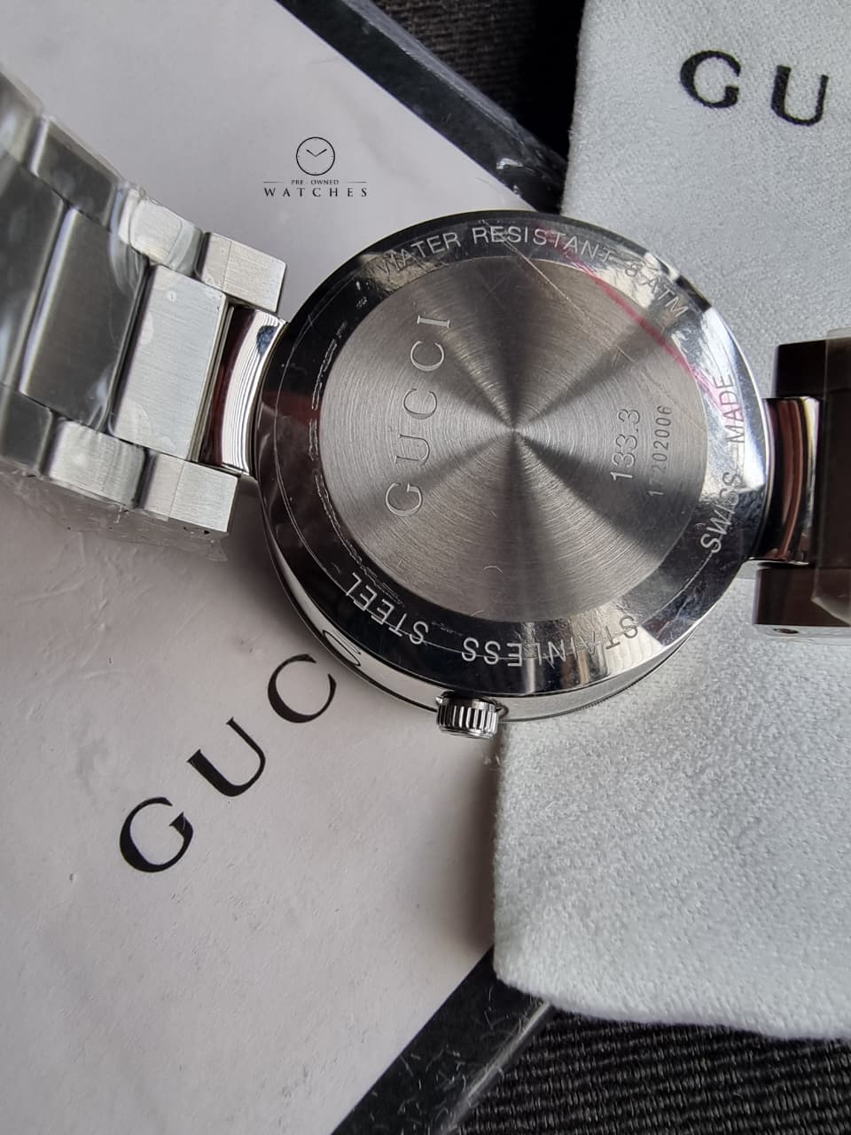 Gucci Women's Silver Dial Stainless Steel Band Watch [YA133308]