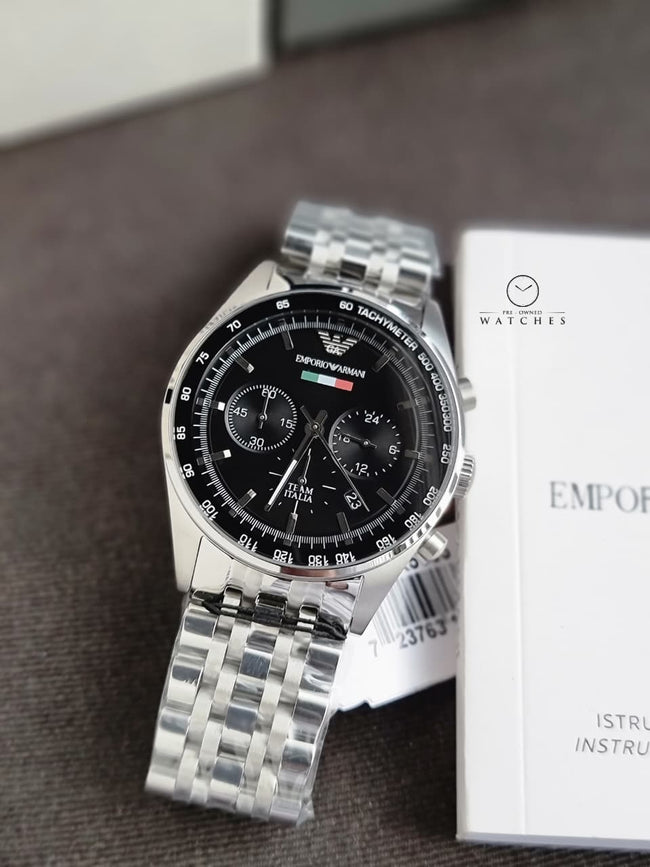 Emporio Armani Men's Team Italia Chronograph Watch Steel AR5983 Main Image