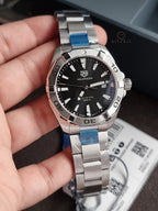 Tag Heuer Aquaracer Silver Stainless steel Black Dial Quartz Watch for Gents - WBD1110.BA09288