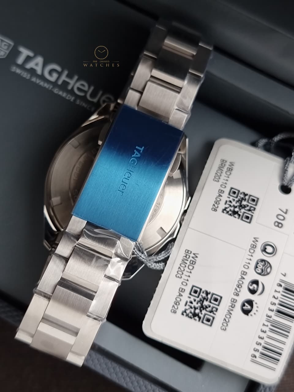 Tag Heuer Aquaracer Silver Stainless steel Black Dial Quartz Watch for Gents - WBD1110.BA09288