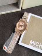 Michael Kors Lexington Three-Hand Rose Gold-Tone Stainless Steel Watch mk4863