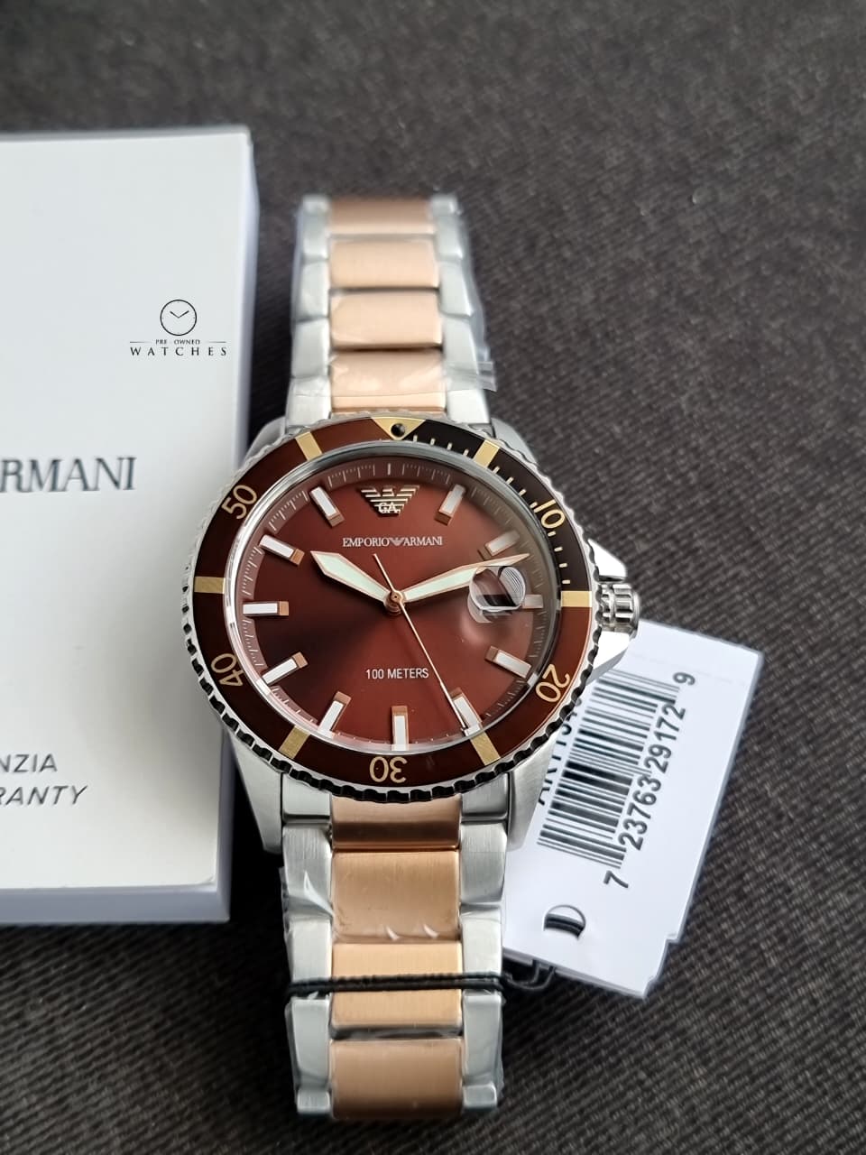Emporio Armani 3-Hand Two-Tone Stainless Steel Bracelet Watch AR11340