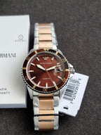 Emporio Armani 3-Hand Two-Tone Stainless Steel Bracelet Watch AR11340